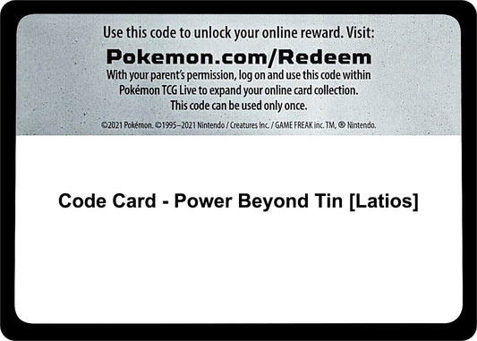 Image for Code Card - Power Beyond Tin [Latios] (Miscellaneous Cards & Products) - Pokemon