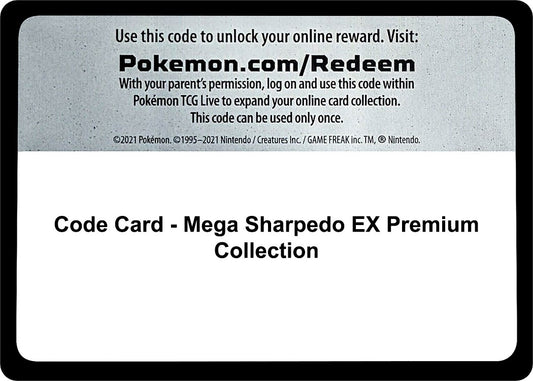 Image for Code Card - Mega Sharpedo EX Premium Collection (SM Base Set) - Pokemon