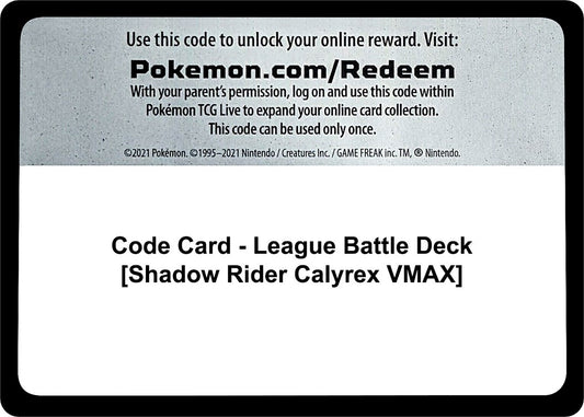 Image for Code Card - League Battle Deck [Shadow Rider Calyrex VMAX] (Miscellaneous Cards & Products) - Pokemon