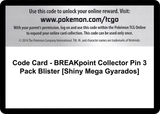 Image for Code Card - BREAKpoint Collector Pin 3 Pack Blister [Shiny Mega Gyarados] (XY - BREAKpoint) - Pokemon