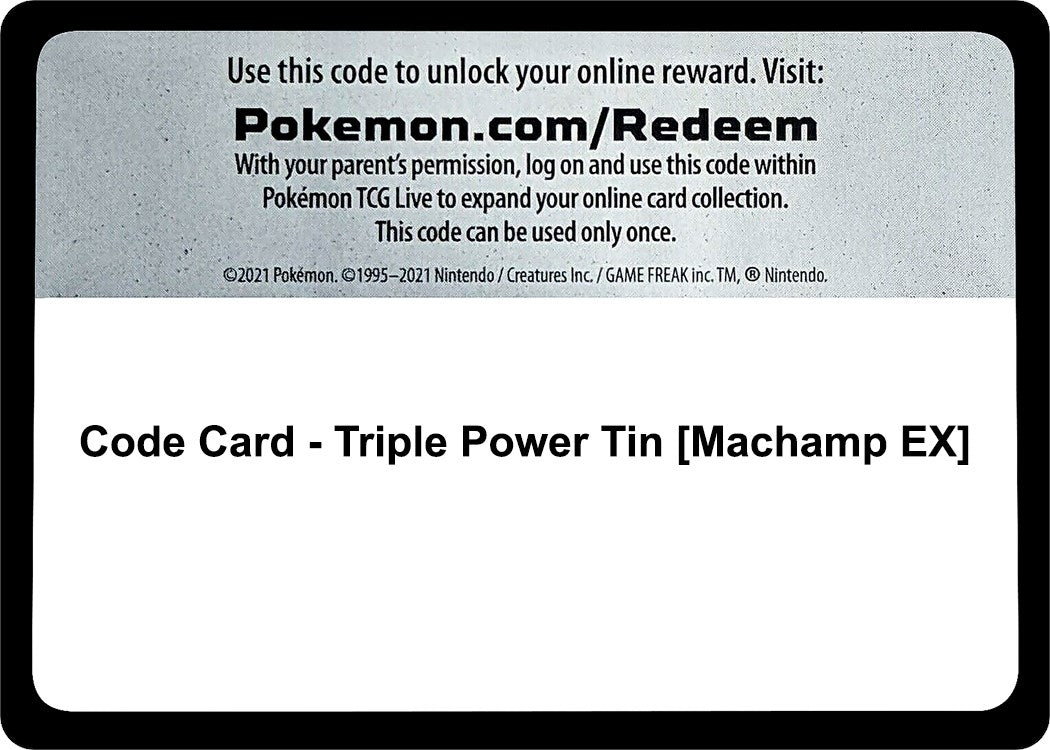 Image for Code Card - Triple Power Tin [Machamp EX] (XY - BREAKpoint) - Pokemon