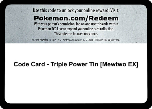 Image for Code Card - Triple Power Tin [Mewtwo EX] (XY - BREAKpoint) - Pokemon