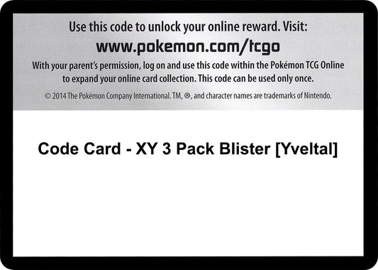 Image for Code Card - XY 3 Pack Blister [Yveltal] (XY - BREAKthrough) - Pokemon