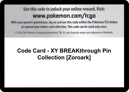 Image for Code Card - XY BREAKthrough Pin Collection [Zoroark] (XY - BREAKthrough) - Pokemon