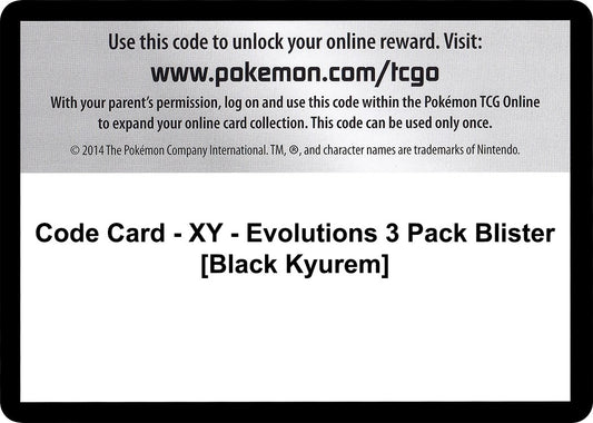 Image for Code Card - XY - Evolutions 3 Pack Blister [Black Kyurem] (XY - Evolutions) - Pokemon