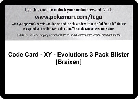 Image for Code Card - XY - Evolutions 3 Pack Blister [Braixen] (XY - Evolutions) - Pokemon