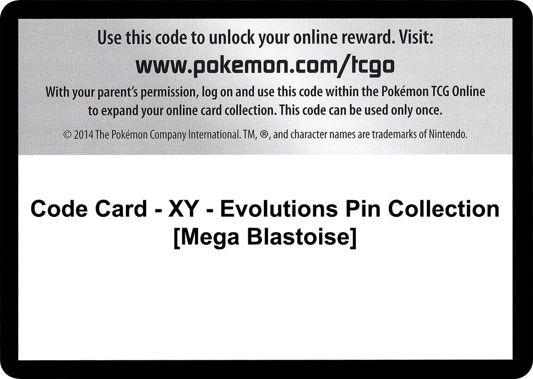 Image for Code Card - XY - Evolutions Pin Collection [Mega Blastoise] (XY - Evolutions) - Pokemon