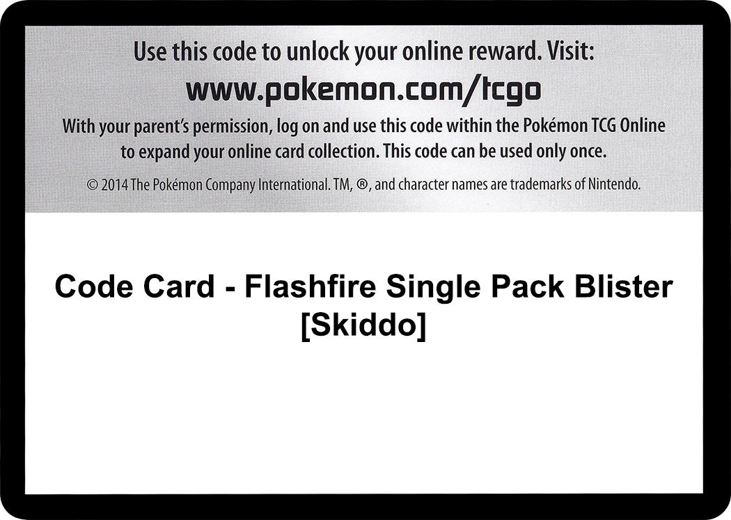 Image for Code Card - Flashfire Single Pack Blister [Skiddo] (XY - Flashfire) - Pokemon
