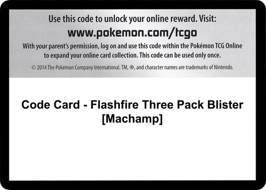 Image for Code Card - Flashfire Three Pack Blister [Machamp] (XY - Flashfire) - Pokemon