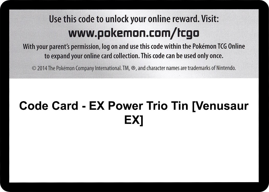 Image for Code Card - EX Power Trio Tin [Venusaur EX] (XY - Furious Fists) - Pokemon
