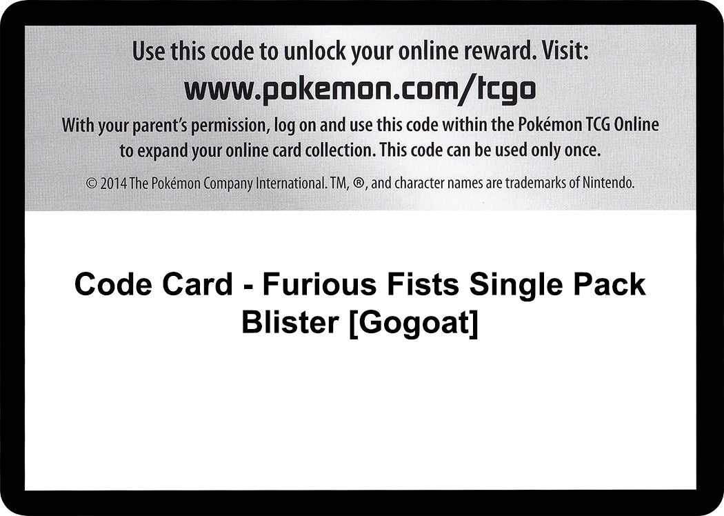Image for Code Card - Furious Fists Single Pack Blister [Gogoat] (XY - Furious Fists) - Pokemon