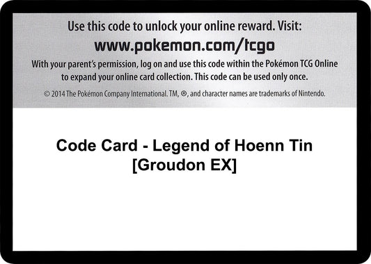 Image for Code Card - Legend of Hoenn Tin [Groudon EX] (XY - Primal Clash) - Pokemon