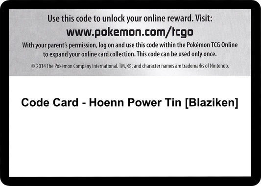 Image for Code Card - Hoenn Power Tin [Blaziken] (XY - Roaring Skies) - Pokemon