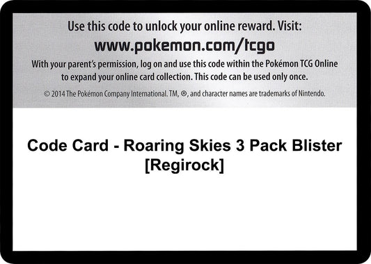 Image for Code Card - Roaring Skies 3 Pack Blister [Regirock] (XY - Roaring Skies) - Pokemon