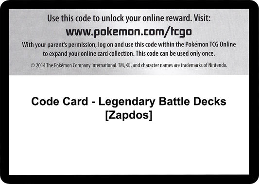 Image for Code Card - Legendary Battle Decks [Zapdos] (XY - Steam Siege) - Pokemon