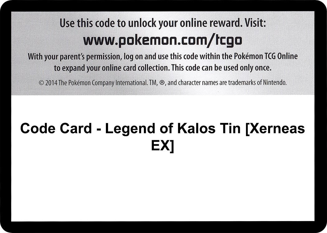Image for Code Card - Legend of Kalos Tin [Xerneas EX] (XY Base Set) - Pokemon