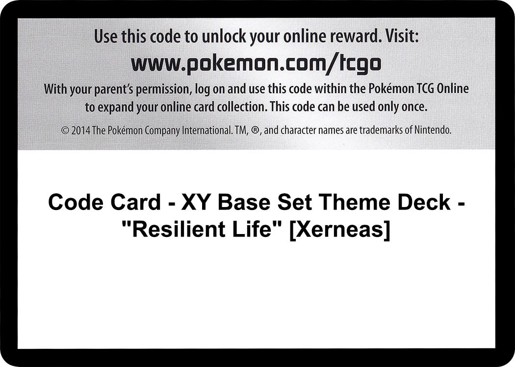 Image for Code Card - XY Base Set Theme Deck - "Resilient Life" [Xerneas] (XY Base Set) - Pokemon