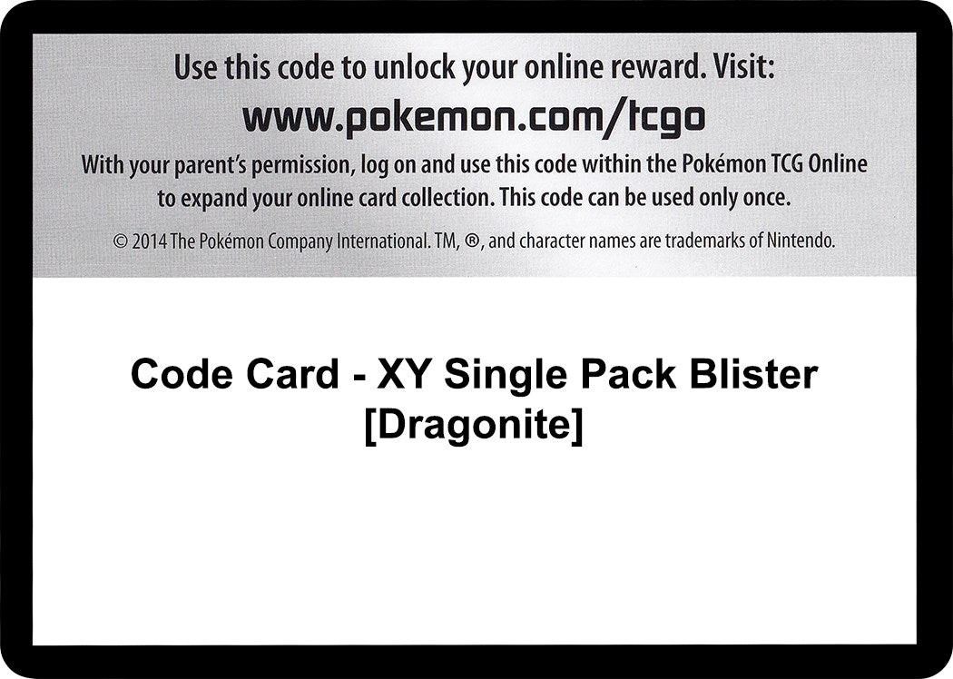 Image for Code Card - XY Single Pack Blister [Dragonite] (XY Base Set) - Pokemon