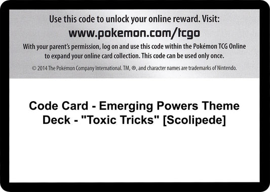 Image for Code Card - Emerging Powers Theme Deck - "Toxic Tricks" [Scolipede] (Emerging Powers) - Pokemon