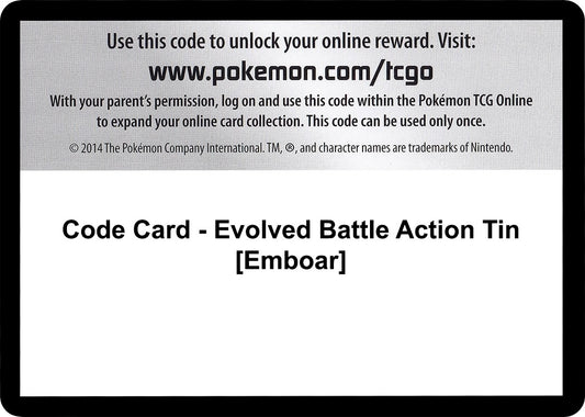 Image for Code Card - Evolved Battle Action Tin [Emboar] (Emerging Powers) - Pokemon