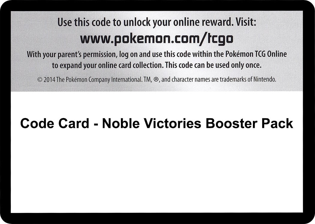 Image for Code Card - Noble Victories Booster Pack - Pokemon