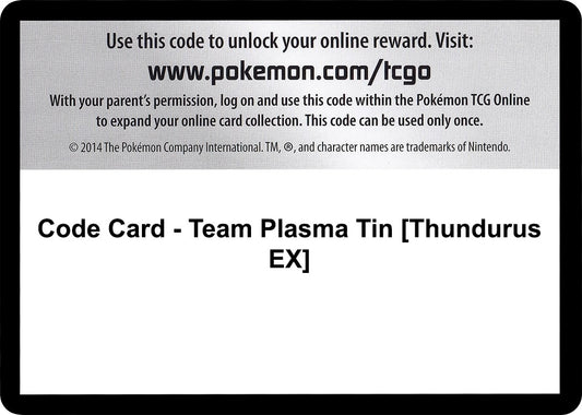 Image for Code Card - Team Plasma Tin [Thundurus EX] (Plasma Blast) - Pokemon