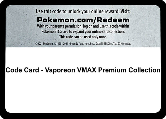 Image for Code Card - Vaporeon VMAX Premium Collection (Miscellaneous Cards & Products) - Pokemon