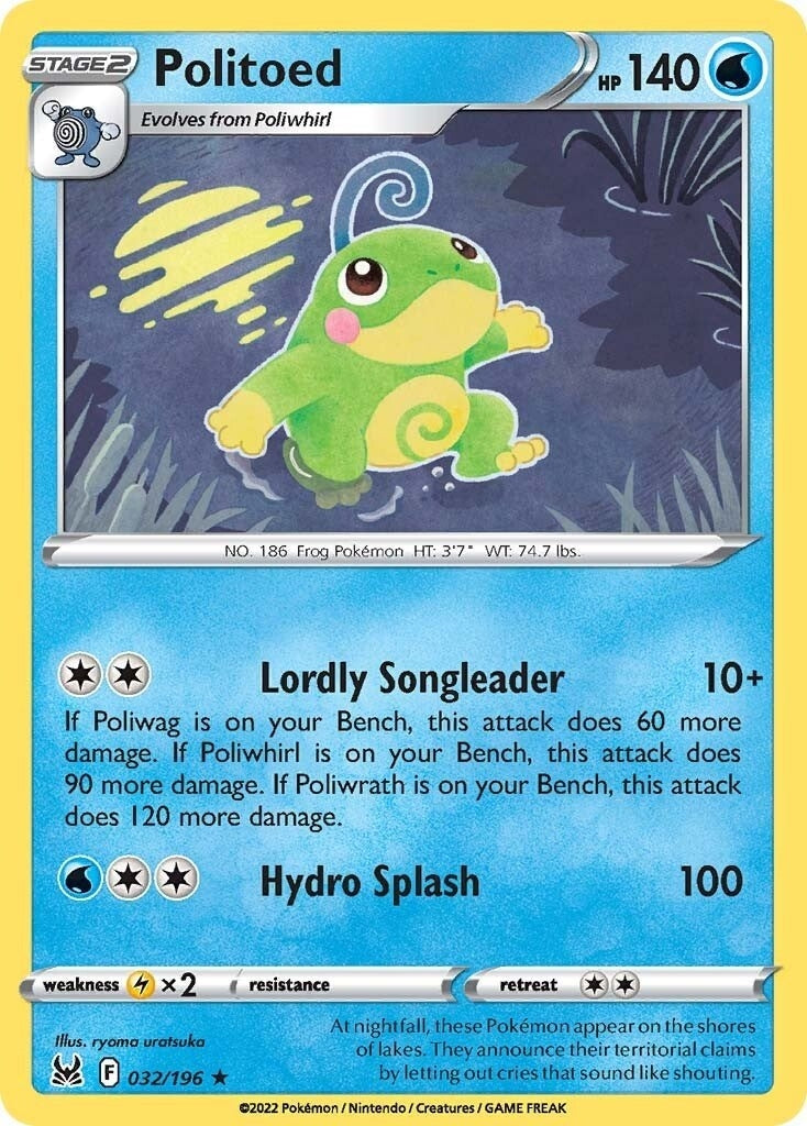 Image for Politoed (032/196) (SWSH11: Lost Origin) - Pokemon
