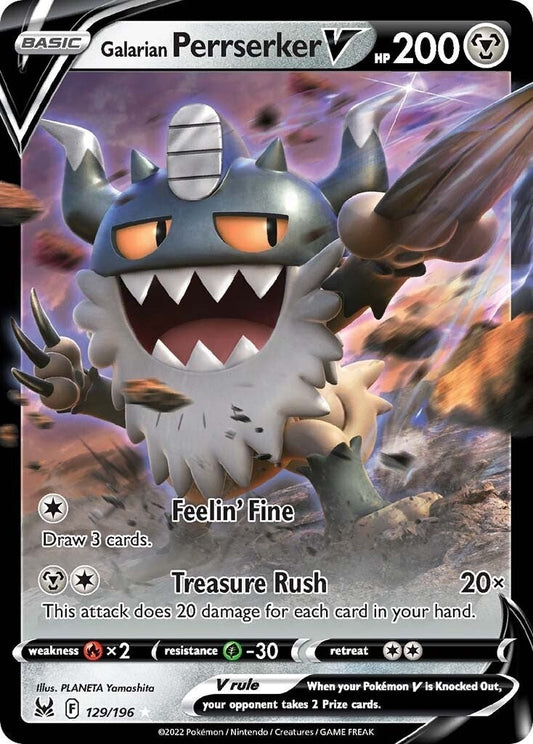 Image for Galarian Perrserker V (129/196) (SWSH11: Lost Origin) - Pokemon