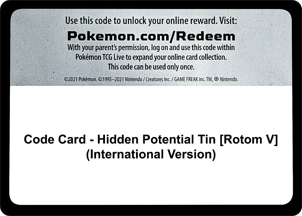 Image for Code Card - Hidden Potential Tin [Rotom V] (International Version) (Miscellaneous Cards & Products) - Pokemon