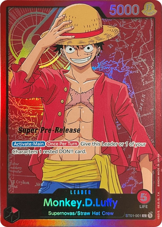 Image for Monkey.D.Luffy (001) (ST01-001) (Super Pre-Release Starter Deck 1: Straw Hat Crew) - One Piece Card Game