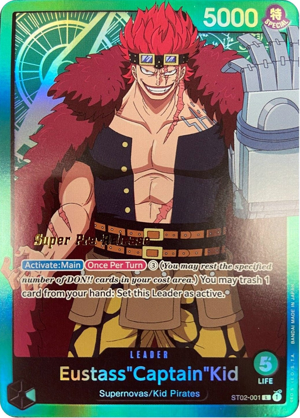 Image for Eustass"Captain"Kid (001) (ST02-001) (Super Pre-Release Starter Deck 2: Worst Generation) - One Piece Card Game