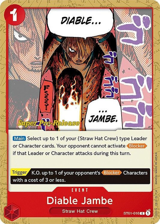 Image for Diable Jambe (ST01-016) (Super Pre-Release Starter Deck 1: Straw Hat Crew) - One Piece Card Game