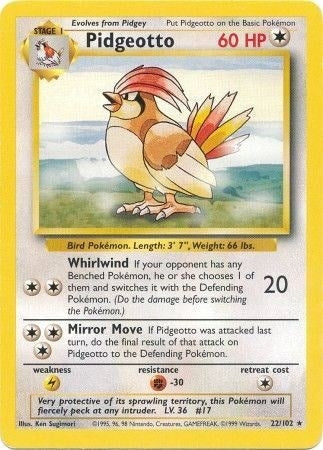 Image for Pidgeotto (022/102) (Base Set) - Pokemon