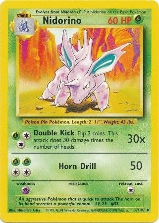 Image for Nidorino (037/102) (Base Set) - Pokemon