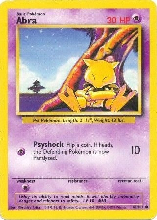Image for Abra (043/102) (Base Set) - Pokemon