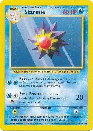 Image for Starmie (064/102) (Base Set) - Pokemon