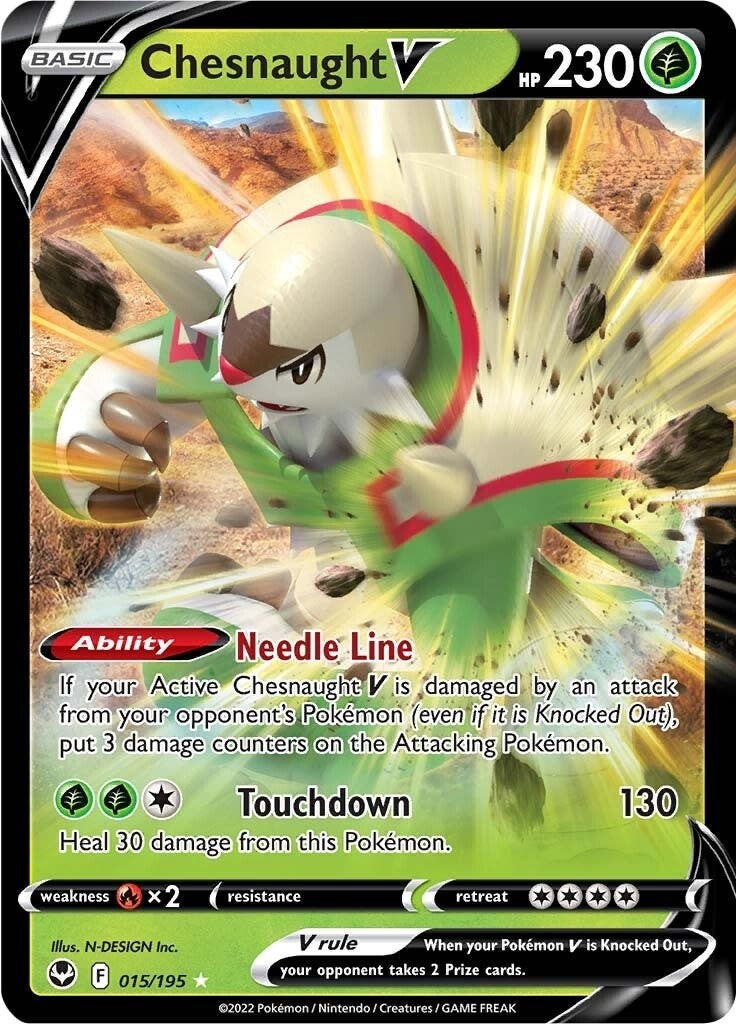 Image for Chesnaught V (015/195) (SWSH12: Silver Tempest) - Pokemon