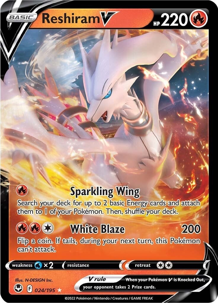 Image for Reshiram V (024/195) (SWSH12: Silver Tempest) - Pokemon