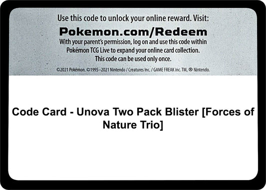 Image for Code Card - Unova Two Pack Blister [Forces of Nature Trio] (Miscellaneous Cards & Products) - Pokemon