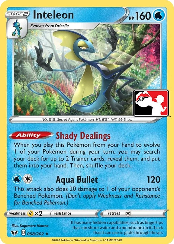 Image for Inteleon (058) (058/202) (Prize Pack Series Cards) - Pokemon