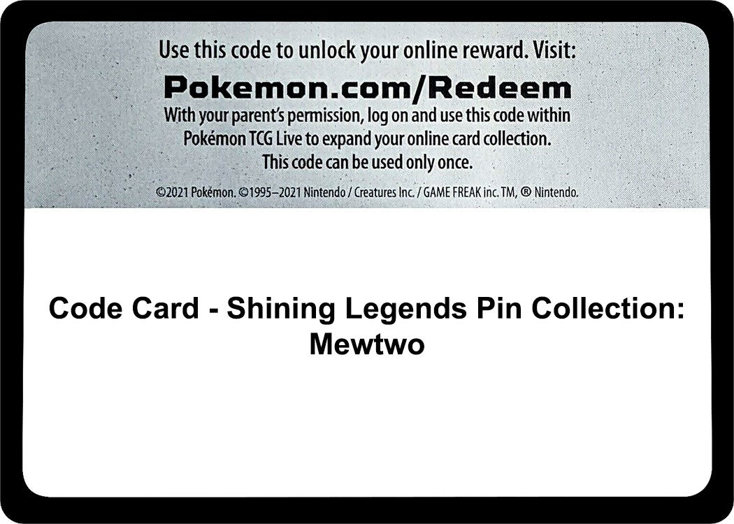 Image for Code Card - Shining Legends Pin Collection: Mewtwo (Shining Legends) - Pokemon