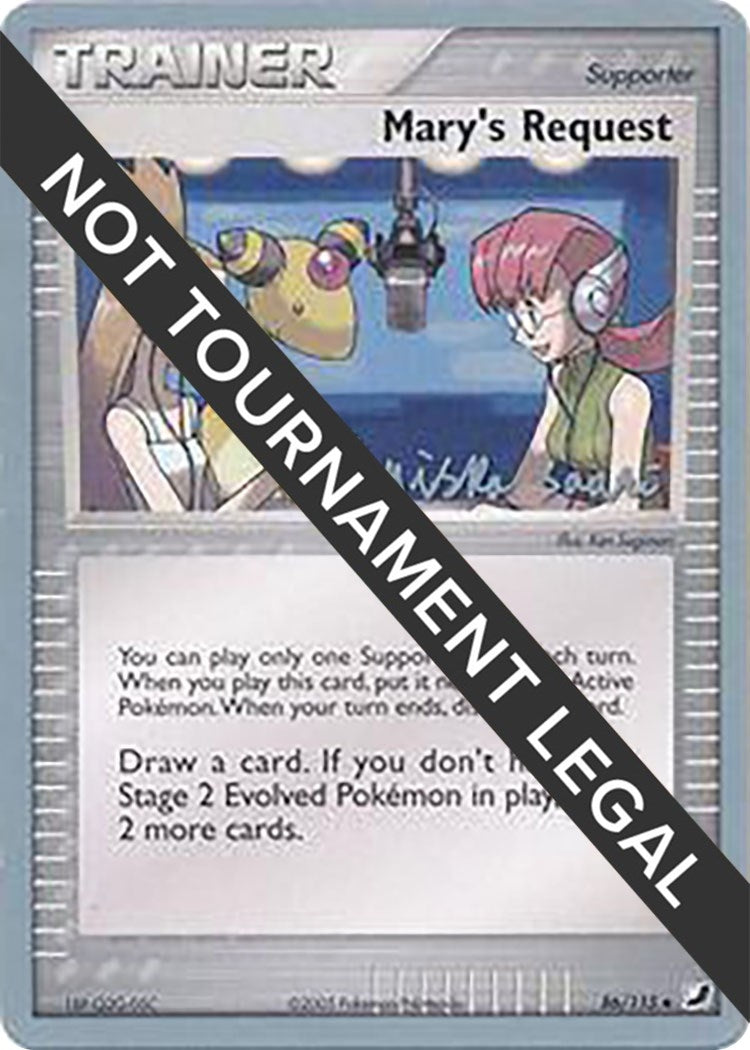 Image for Mary's Request - 2006 (Miska Saari) (86/115) (World Championship Decks) - Pokemon