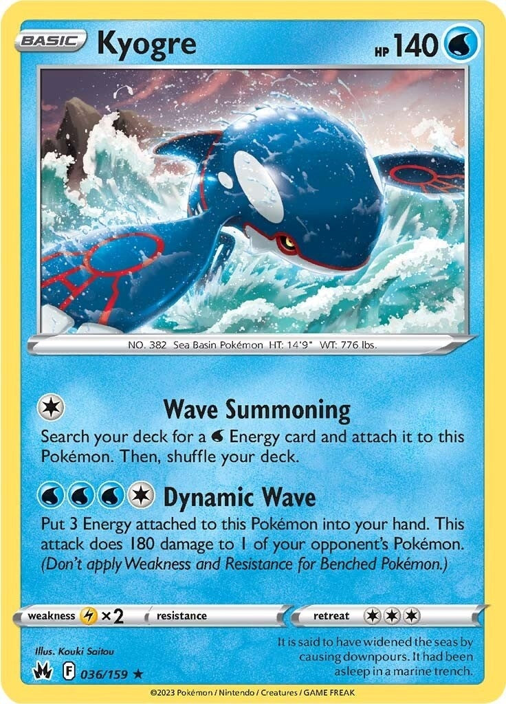 Image for Kyogre (036/159) (Crown Zenith) - Pokemon