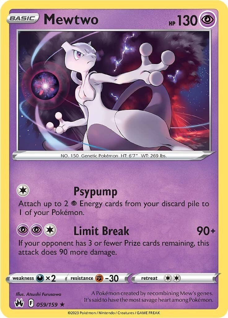 Image for Mewtwo (059/159) (Crown Zenith) - Pokemon