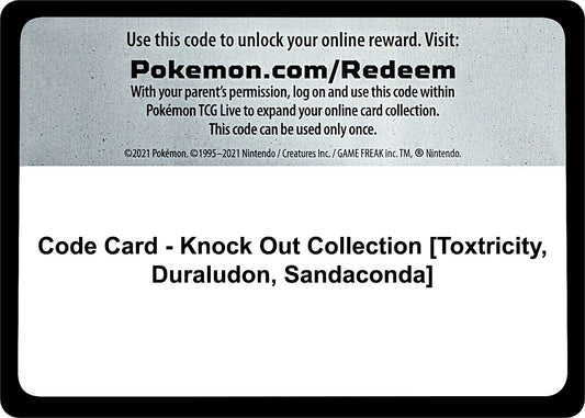 Image for Code Card - Knock Out Collection [Toxtricity, Duraludon, Sandaconda] (Miscellaneous Cards & Products) - Pokemon