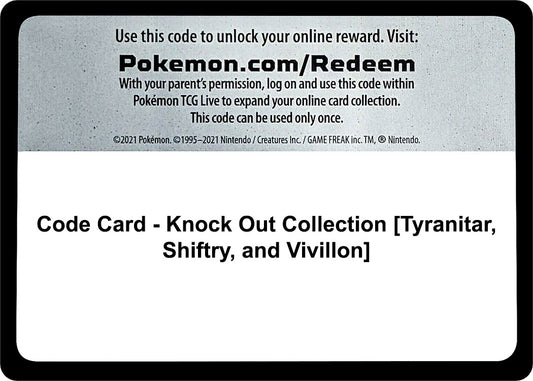 Image for Code Card - Knock Out Collection [Tyranitar, Shiftry, and Vivillon] (Miscellaneous Cards & Products) - Pokemon