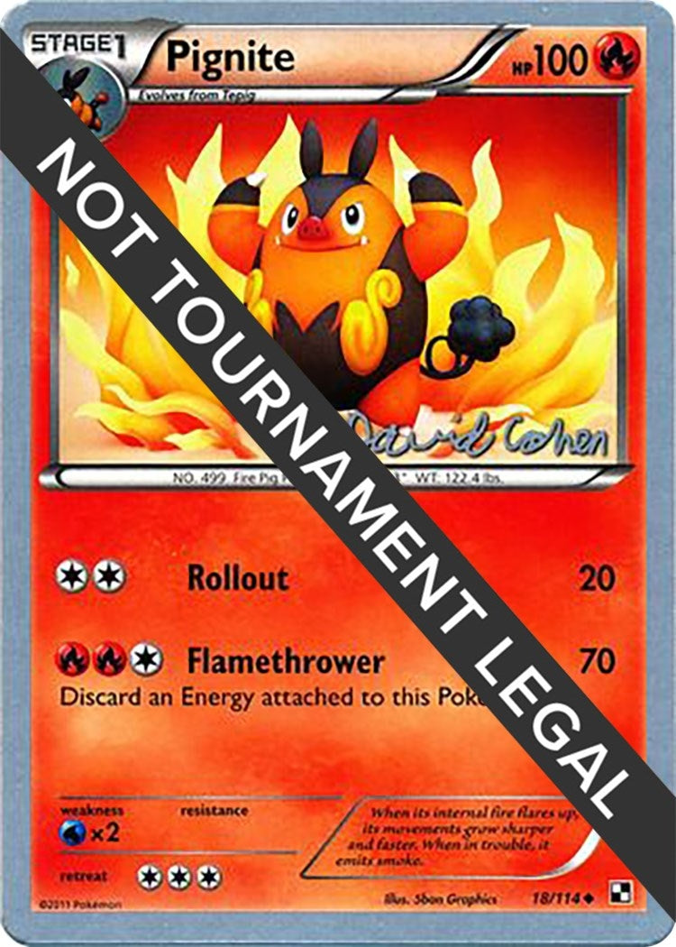Image for Pignite - 2011 (David Cohen) (18/114) (World Championship Decks) - Pokemon