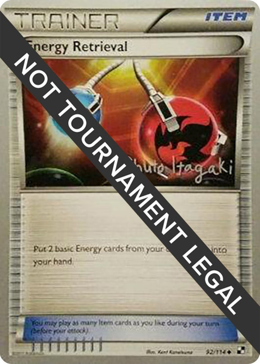 Image for Energy Retrieval - 2012 (Shuto Itagaki) (92/114) (World Championship Decks) - Pokemon