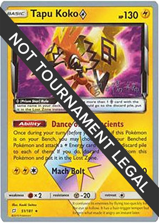 Image for Tapu Koko Prism Star - 2019 (Haruki Miyamoto) (51/181) (World Championship Decks) - Pokemon